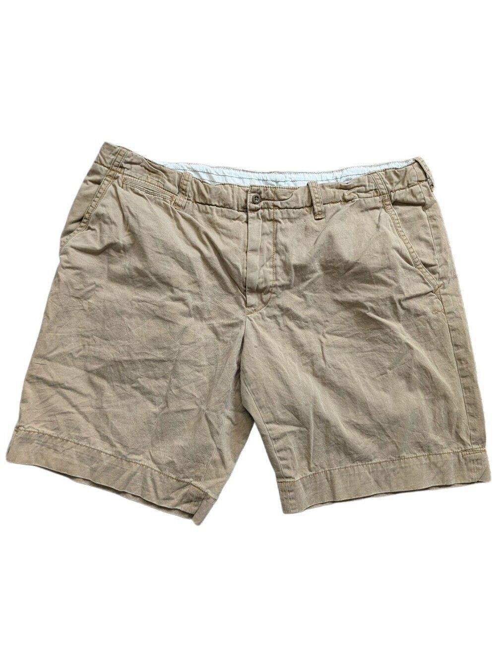 Polo Ralph Lauren Mens Khaki Vintage Cotton Drawstring Casual Shorts Size 42T